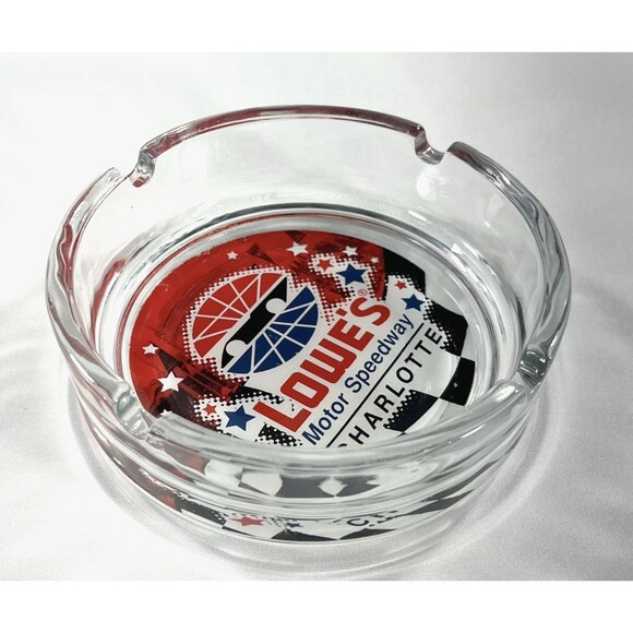 NASCAR Lowe's Motor Speedway Charlotte Collectible Glass Ashtray - Picture 9 of 9